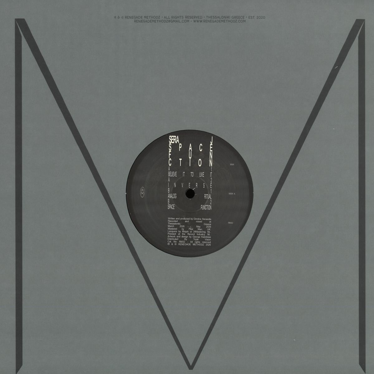 Sera J - (PRESALE 10/9/26) Space Function (VINYL 12" Renegade Methodz) | NEW - TECHNO *NEW*