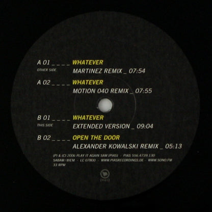 Sono - Whatever | Mint (M) Near Mint (NM) - TECHNO *NEW*