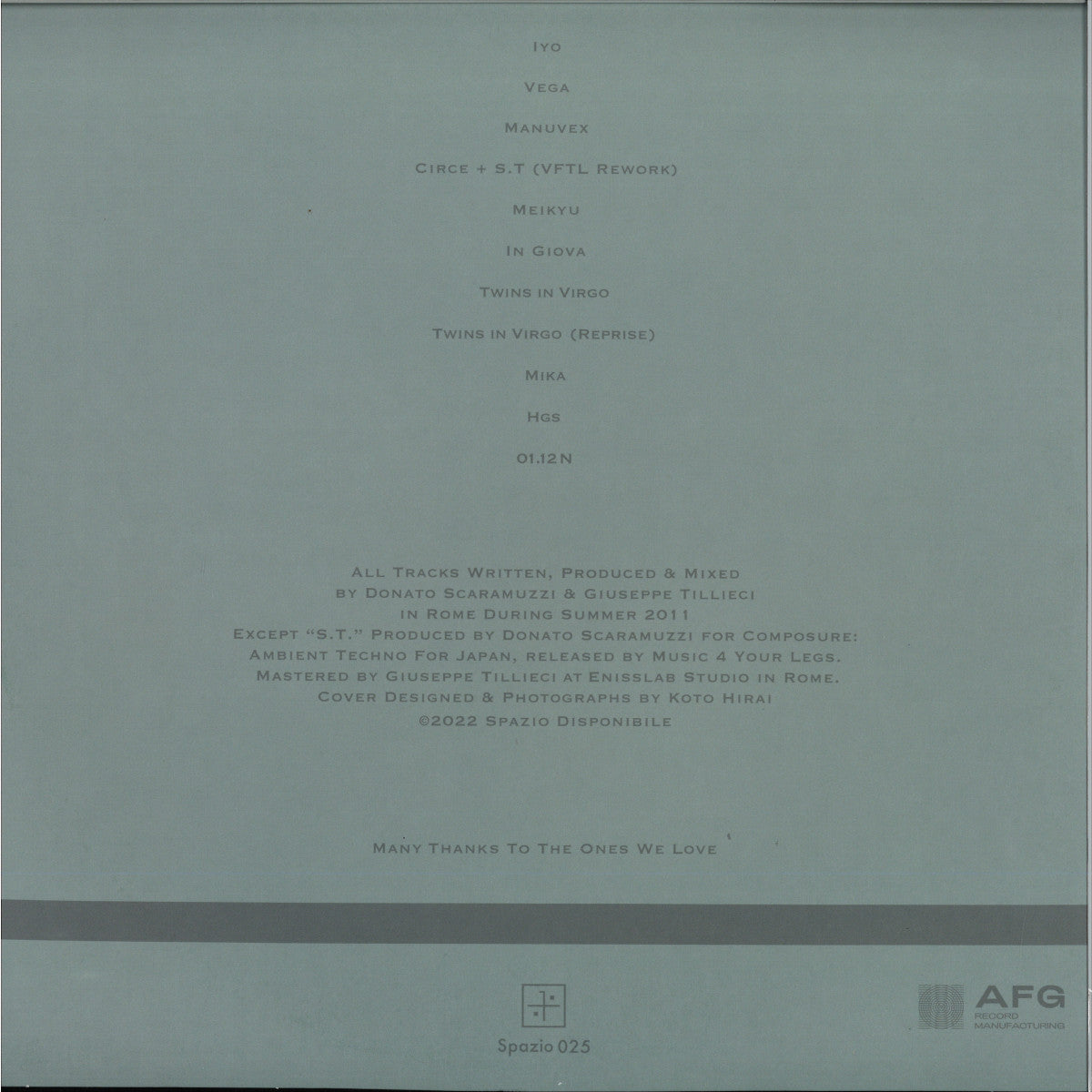 Voices From The Lake - Voices From The Lake (2023 Edition) (VINYL 4x12" Spazio Disponibile SPAZIO025 2026) | NEW Mint (M) Mint (M) - TECHNO *NEW*