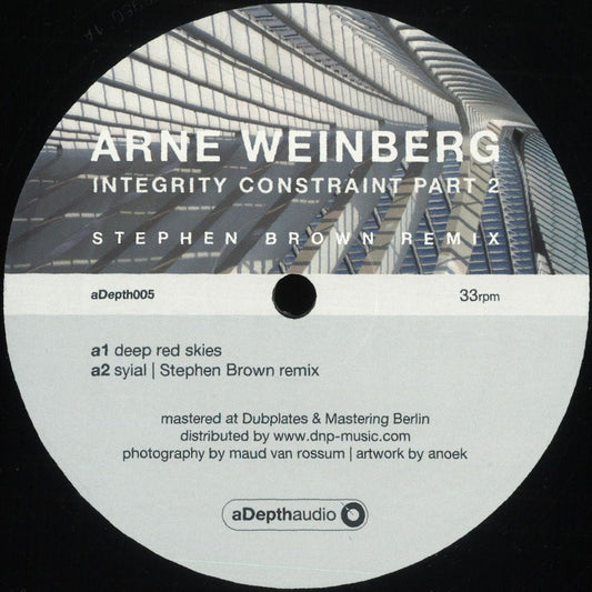Arne Weinberg - Integrity Constraint Part 2 (VINYL 12" aDepth Audio) *NO COVER* | NEW - TECHNO *NEW*