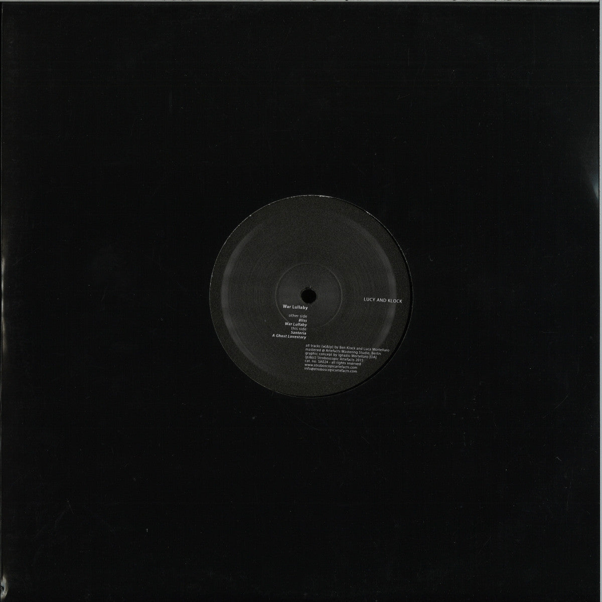 Lucy and Klock - War Lullaby (VINYL 12" Stroboscopic Artefacts) | NEW - TECHNO *NEW*