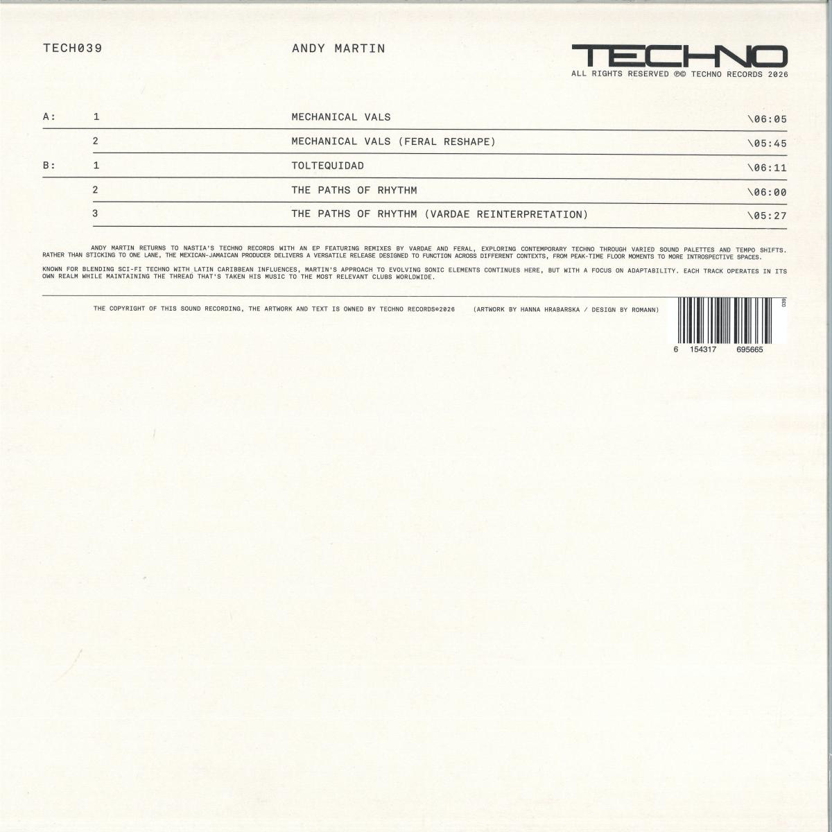 (PRESALE) TECH039 (VINYL) | Mint (M) Mint (M) - TECHNO *NEW*