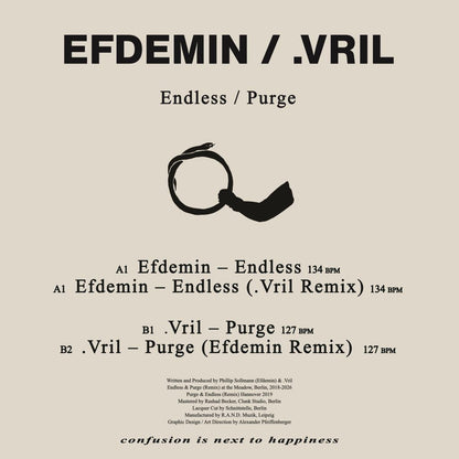 Efdemin / .Vril - (PRESALE 11/6/26) Endless / Purge (VINYL 12" CINTH) | NEW - TECHNO *NEW*
