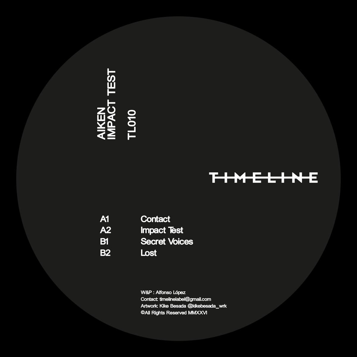 Aiken - (PRESALE 10/9/26) Impact Test (VINYL 12" Timeline) | NEW - TECHNO *NEW*