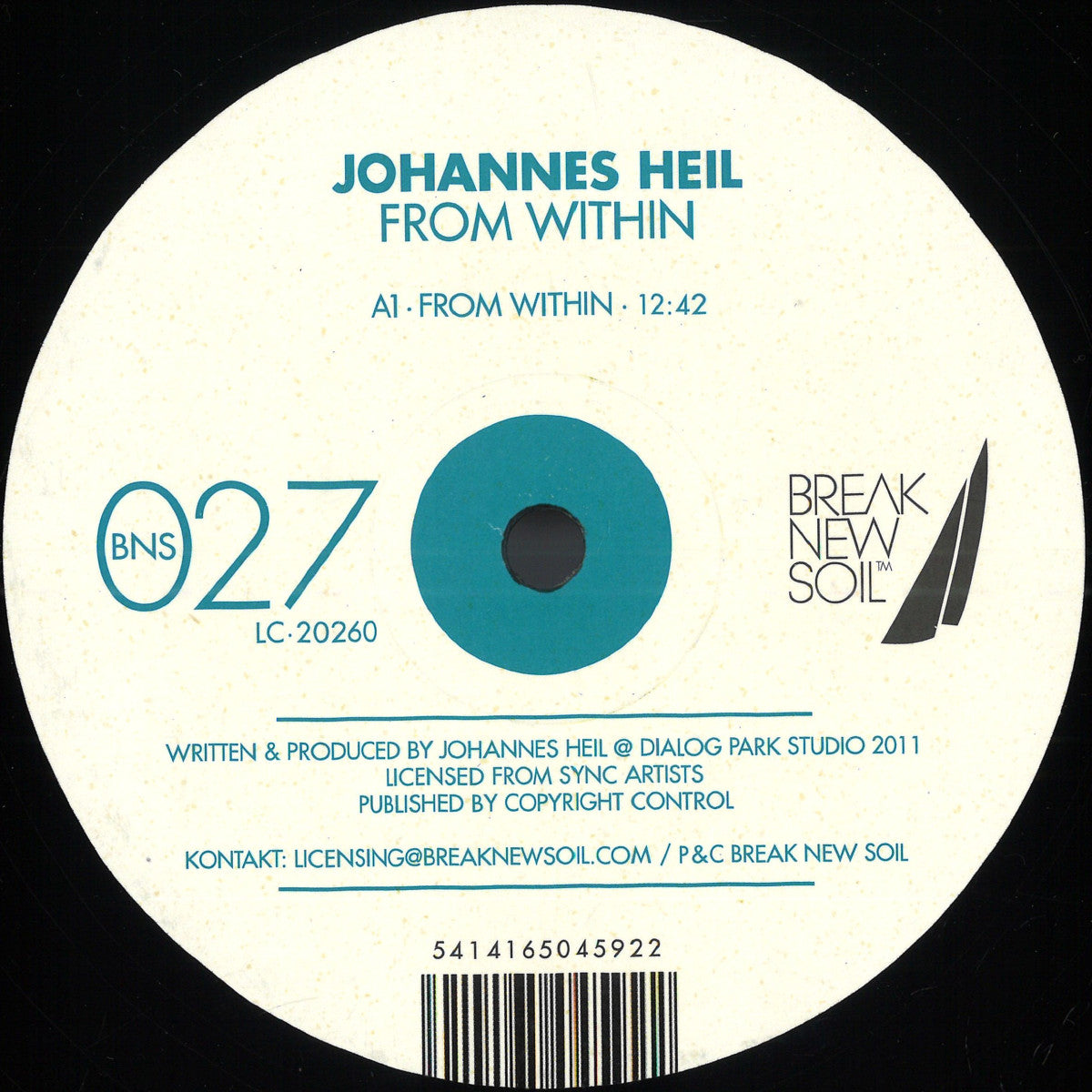 Johannes Heil - From Within (VINYL 12" Break New Soil) | NEW - TECHNO *NEW*