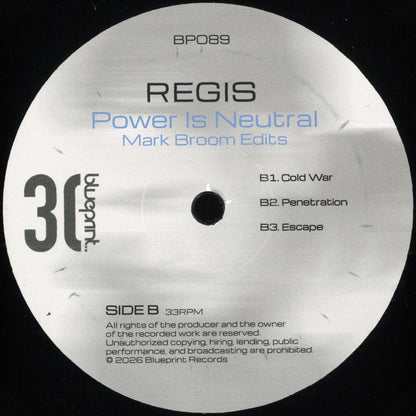 Regis - Power Is Neutral (Mark Broom Edits) (VINYL 12" Blueprint) | NEW - TECHNO *NEW*