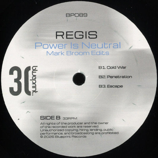 Regis - Power Is Neutral (Mark Broom Edits) (VINYL 12" Blueprint) | NEW - TECHNO *NEW*