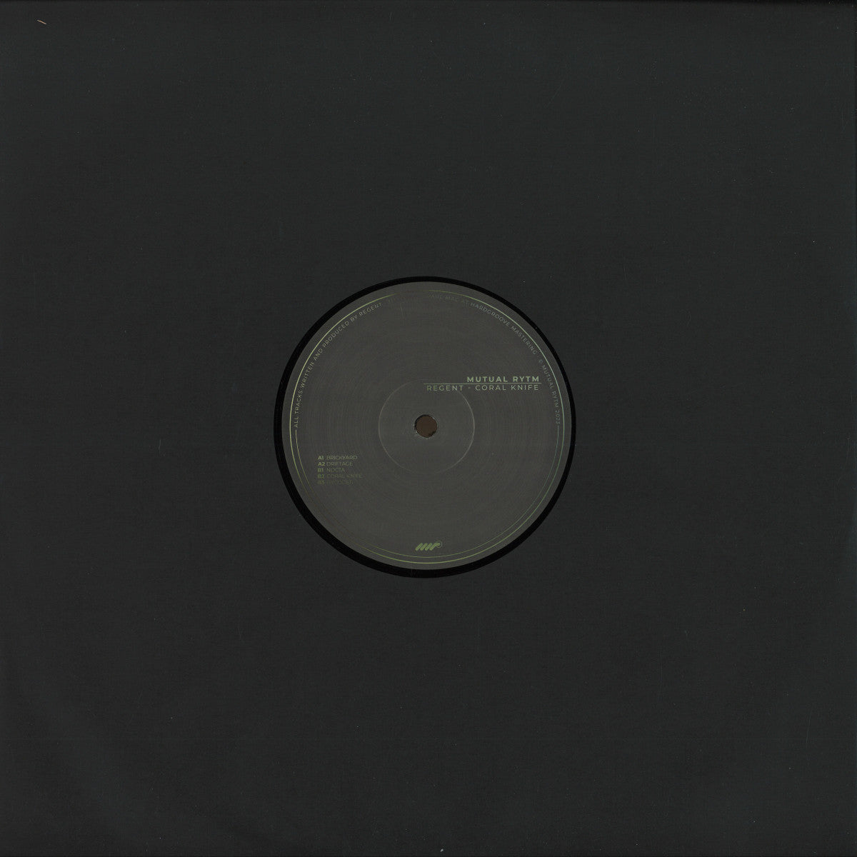 Regent - Coral Knife (VINYL 12" Mutual Rytm) | NEW Mint (M) Generic - TECHNO *NEW*
