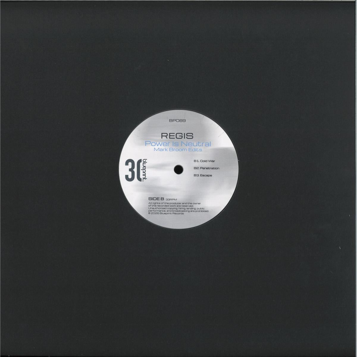Regis - Power Is Neutral (Mark Broom Edits) (VINYL 12" Blueprint BP089 2026) | NEW - TECHNO *NEW*