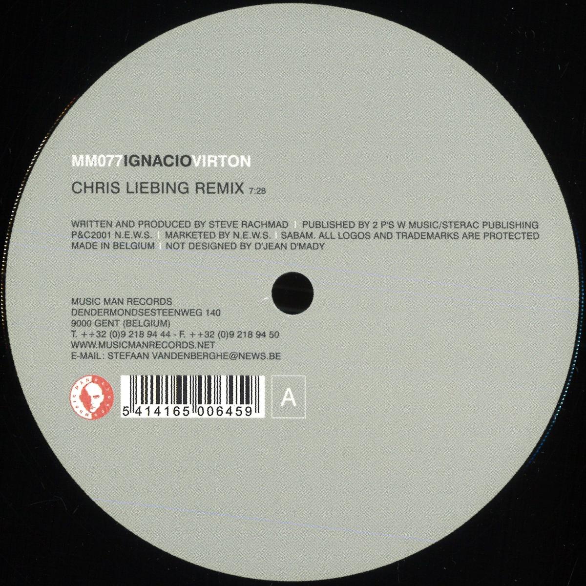 Ignacio - Virton (VINYL 12" Music Man) | NEW - TECHNO *NEW*