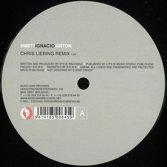 Ignacio - Virton (VINYL 12" Music Man) | NEW - TECHNO *NEW*
