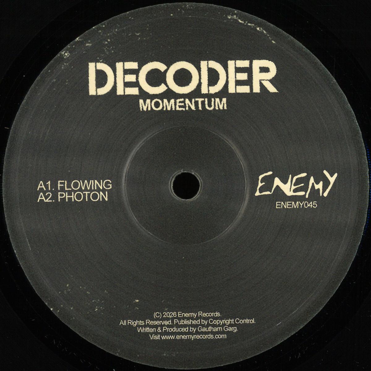 Decoder - Momentum (VINYL 12" Enemy ENEMY045 2026) | NEW Mint (M) Mint (M) - TECHNO *NEW*