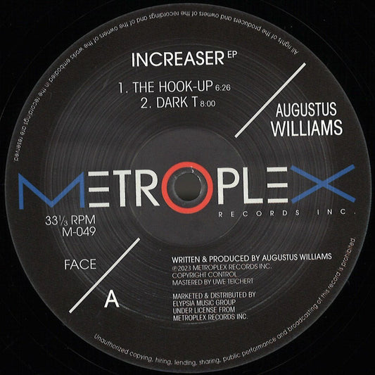 Augustus Williams - Increaser (VINYL 12" Metroplex) | NEW - TECHNO *NEW*