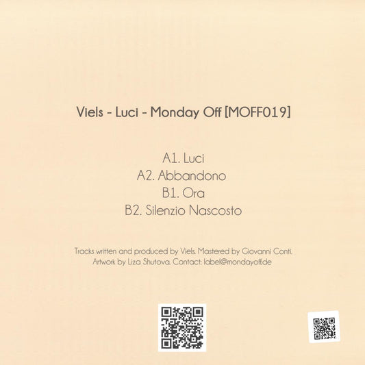 Viels - (PRESALE 09/04/26) Luci (VINYL 12" Monday Off) | NEW - TECHNO *NEW*