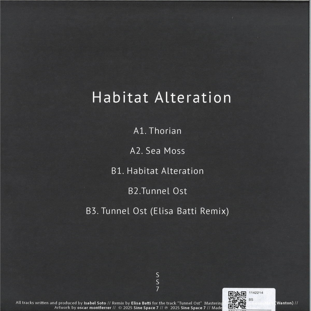 Isabel Soto - Habitat Alteration (VINYL 12" Sine Space 7) | NEW - TECHNO *NEW*