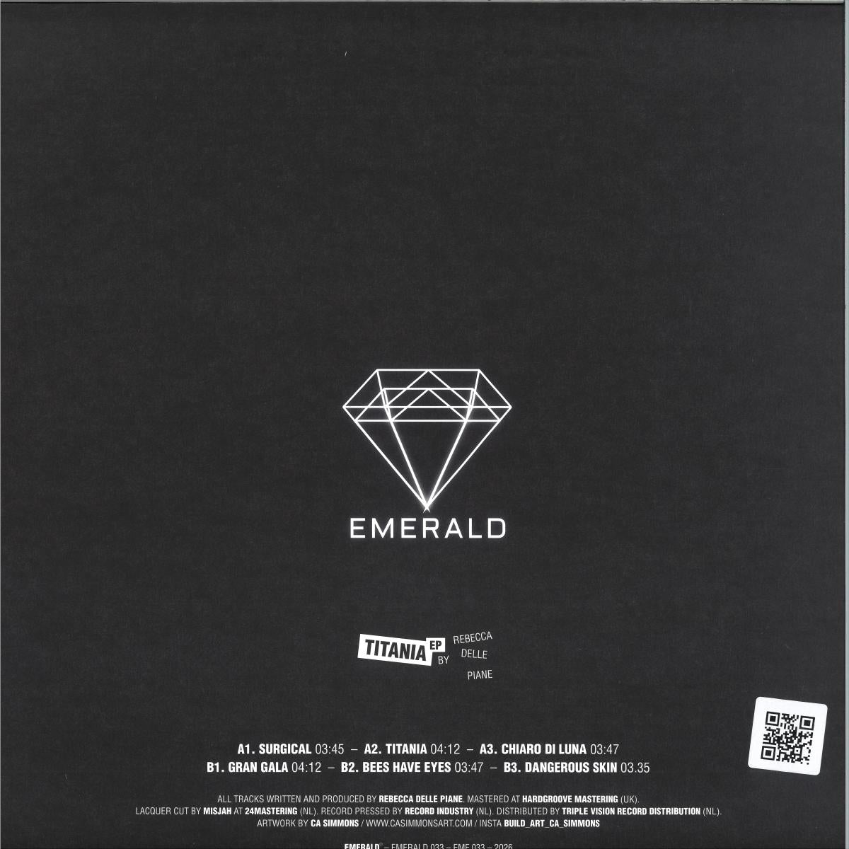 Rebecca Delle Piane - Titania (VINYL 12" Emerald) | NEW - TECHNO *NEW*