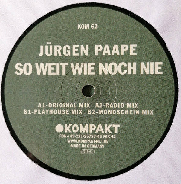 Jürgen Paape So Weit Wie Noch Nie 12" Mint (M) Mint (M)
