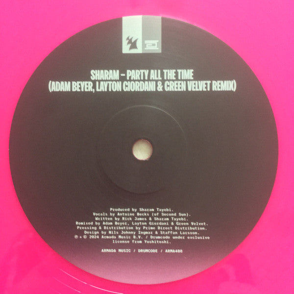 Party All The Time (REMIXES) (PINK VINYL) | Mint (M) Mint (M) - TECHNO *SEALED/COLOR*