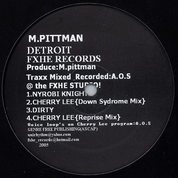 M. Pittman EP (12" VINYL) | Excellent+ (EX+) Generic - TECHNO / USED *EXCELLENT+*