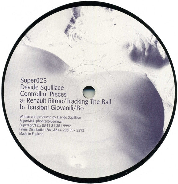 Davide Squillace - Controllin' Pieces (VINYL) | Excellent+ (EX+) Generic - TECHNO / USED *EXCELLENT+*