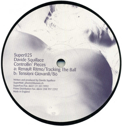 Davide Squillace - Controllin' Pieces (VINYL) | Excellent+ (EX+) Generic - TECHNO / USED *EXCELLENT+*