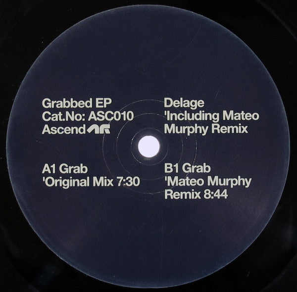 Delage - Grabbed EP (VINYL) | Excellent+ (EX+) Near Mint- (NM-) - TECHNO / USED *EXCELLENT+*