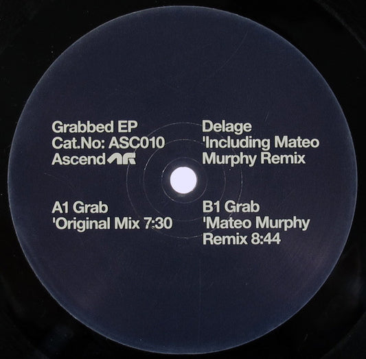 Delage - Grabbed EP (VINYL) | Excellent+ (EX+) Near Mint- (NM-) - TECHNO / USED *EXCELLENT+*