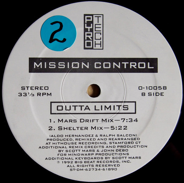 Outta Limits (Remixes) | Excellent (EX) Generic - TECHNO / USED *EXCELLENT*