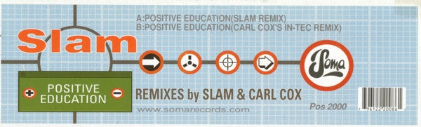 Slam - Positive Education (Remixes By Slam & Carl Cox) | Excellent (EX) Very Good Plus (VG+) - TECHNO / USED *EXCELLENT*