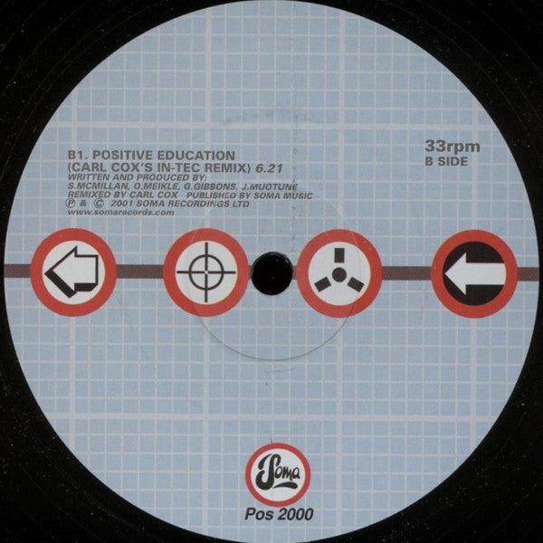 Slam - Positive Education (Remixes By Slam & Carl Cox) | Excellent (EX) Very Good Plus (VG+) - TECHNO / USED *EXCELLENT*