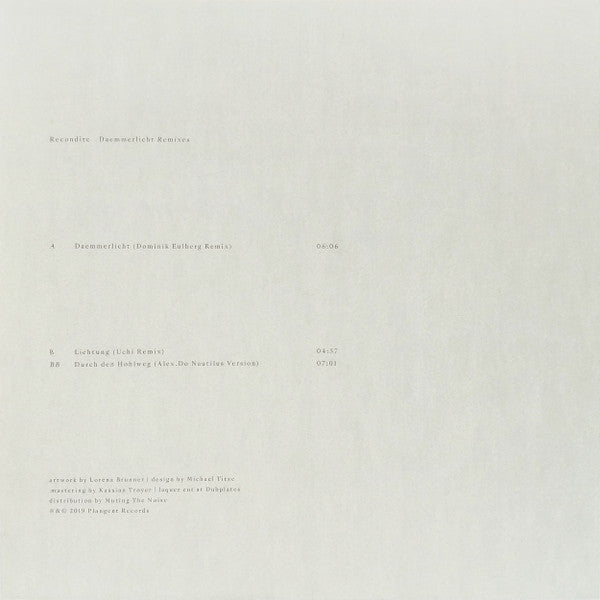 Daemmerlicht Remixes EP (12" VINYL) | Excellent (EX) Near Mint (NM) - TECHNO / USED *EXCELLENT*