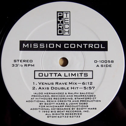 Outta Limits (Remixes) | Excellent (EX) Generic - TECHNO / USED *EXCELLENT*