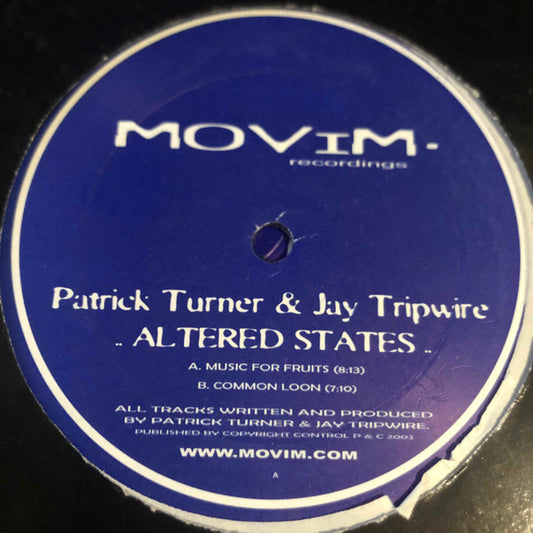 Patrick Turner - Altered States | Near Mint (NM) Generic - TECHNO / USED *NEAR MINT*