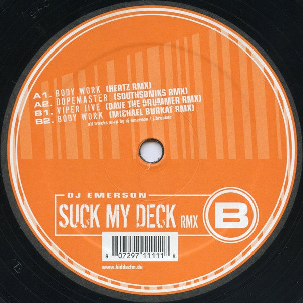 Suck My Deck Remixes | Near Mint (NM or M-) Very Good Plus (VG+) - TECHNO / USED *NEAR MINT*