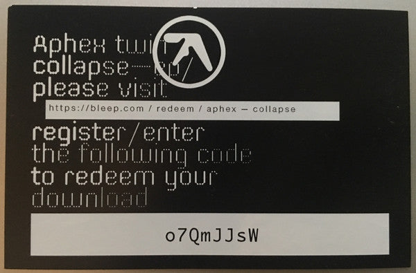 Aphex Twin Collapse EP 12" Near Mint (NM or M-) Near Mint (NM or M-)