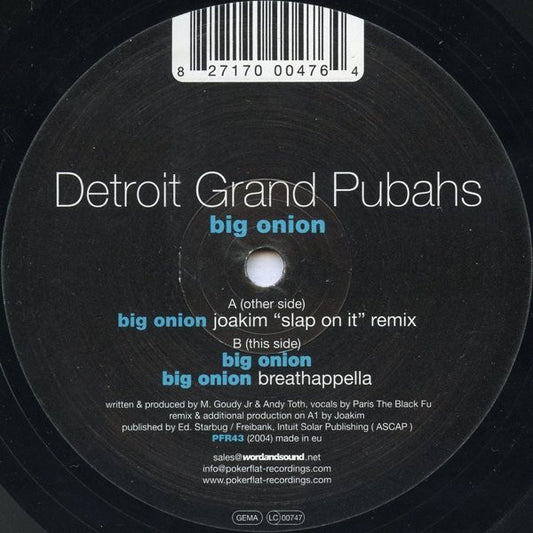 Detroit Grand Pubahs Big Onion 12" Near Mint (NM or M-) Near Mint (NM or M-)