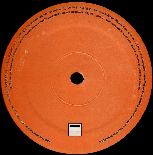 Minus Orange (VINYL) | Near Mint (NM or M-) Excellent (EX) - TECHNO / USED *NEAR MINT*