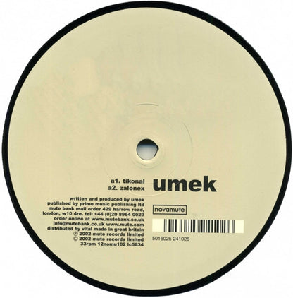 Umek - Tikonal (VINYL) | Very Good Plus (VG+) Generic - TECHNO / USED *VERY GOOD+*