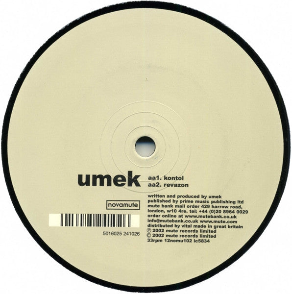 Umek - Tikonal (VINYL) | Very Good Plus (VG+) Generic - TECHNO / USED *VERY GOOD+*