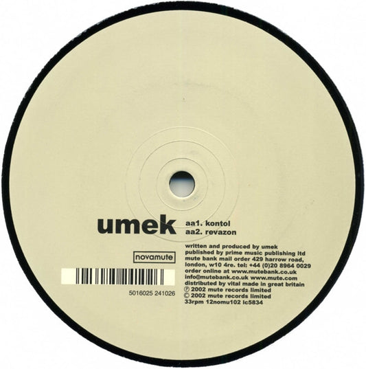 Umek - Tikonal (VINYL) | Very Good Plus (VG+) Generic - TECHNO / USED *VERY GOOD+*