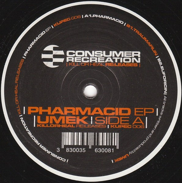 Umek - Pharmacid EP (VINYL) | Very Good Plus (VG+) Near Mint- (NM-) - TECHNO / USED *VERY GOOD+*