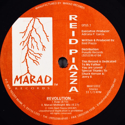Reid Piazza - Revolution / Alright | Very Good (VG) Generic - TECHNO / USED *VERY GOOD*