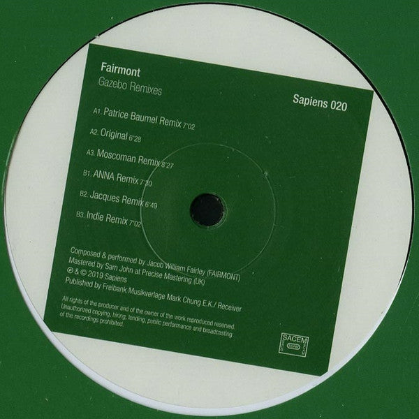 Fairmont Gazebo Remixes LP Mint (M) Mint (M)