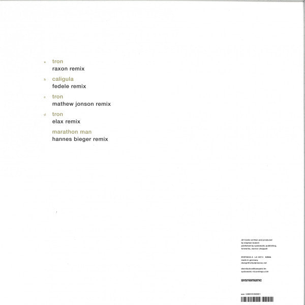 Stephan Bodzin - Tron Caligula Marathon Man The Remixes | Mint (M) Mint (M) - PROGRESSIVE
