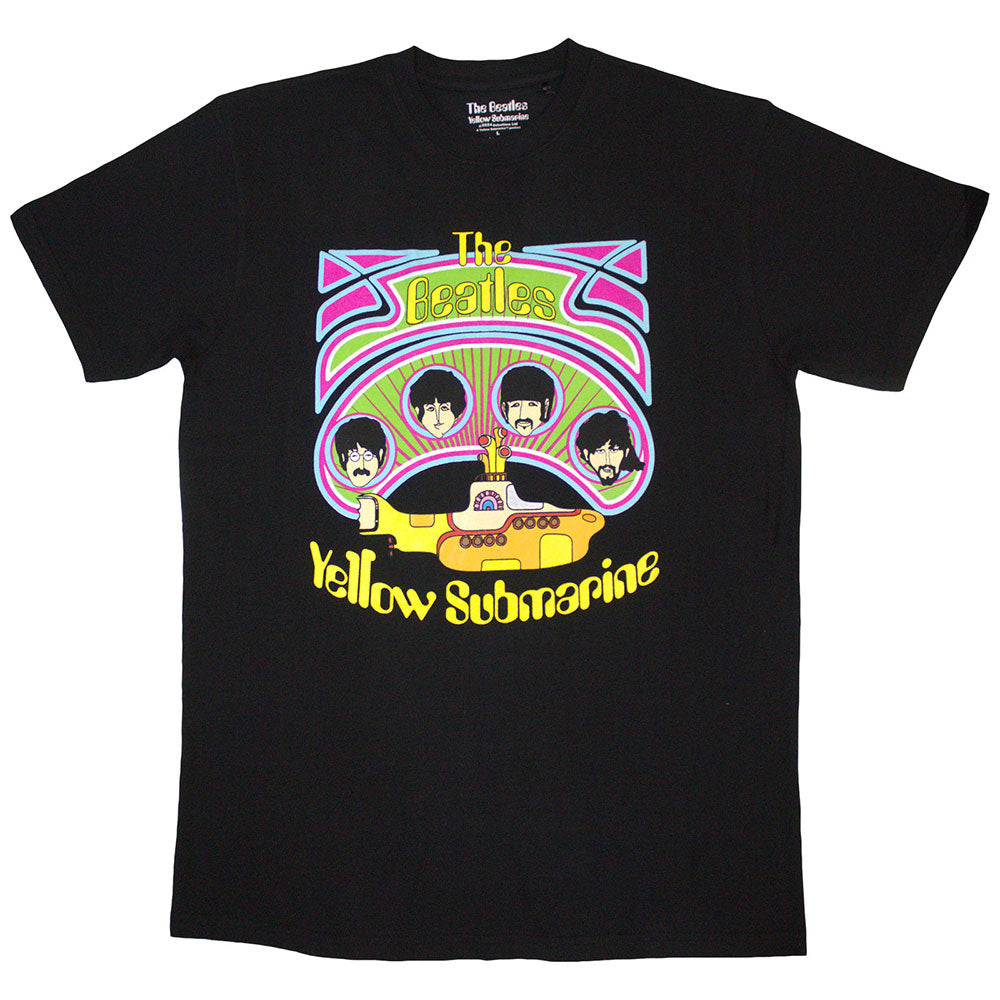 Yellow Submarine Heads in Circles v2 | Black