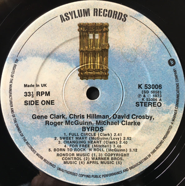 The Byrds Byrds *UK* Asylum Records LP, Album, RE Near Mint (NM or M-) Near Mint (NM or M-)