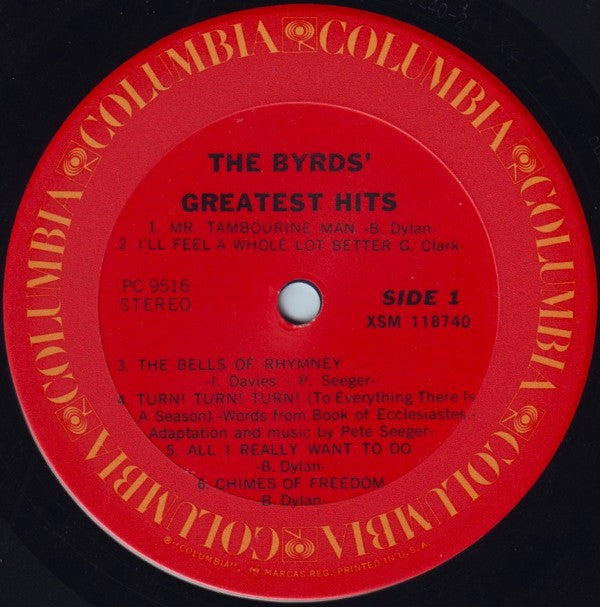 The Byrds Greatest Hits Columbia LP, Comp, RE, Ter Very Good (VG) Very Good (VG)