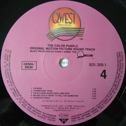 The Color Purple (Original Motion Picture Sound Track) | Near Mint (NM) Very Good Plus (VG+)