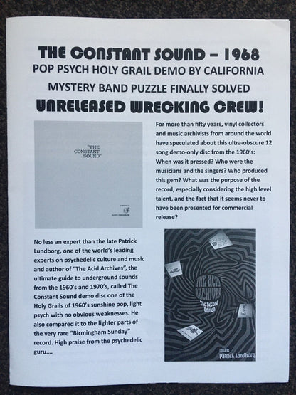 The Constant Sound | Mint (M) Mint (M) - ROCK