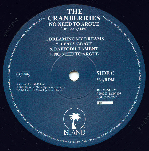 The Cranberries No Need To Argue Island Records, UMC 2xLP, Album, Dlx, RE, RM Mint (M) Mint (M)